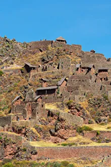 Urubamba Valley Prints: Citadel of Pisac, UNESCO, Pisac, Sacred Valley, Urubamba Province, Cusco Region, Peru