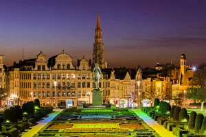City center skyline from Mont Des Arts, Brussels, Belgium