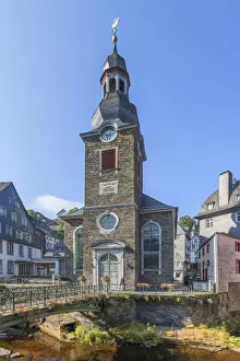 Nordrhein Westfalen Prints: City church of Monschau, Eifel, North Rhine Westphalia, Germany