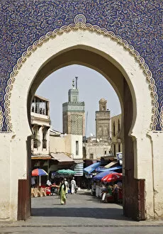 Medina Gallery: City gate of Bab Boujeloud (Blue Gate), Medina, Fez, Morocco