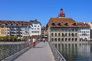 Images Dated 3rd November 2020: City hall bridge at Lucerne, canton Lucerne, Switzerland