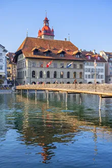 City hall bridge at Lucerne, canton Lucerne, Switzerland