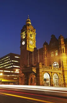 Light Trails Prints: City Hall at dusk, Pietermaritzburg, KwaZulu-Natal, South Africa