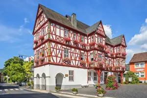 Westerwald Prints: City hall of Nassau, Lahn valley, Rhineland-Palatinate, Germany