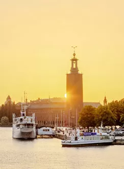 Baltic Collection: City Hall at sunset, Stockholm, Stockholm County, Sweden