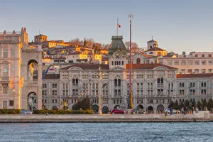 Trieste Prints: The city hall in Unita d Italia square in Trieste at sunset