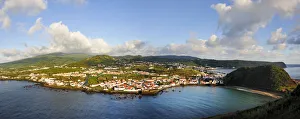 Faial Prints: The city of Horta and the Porto Pim district. Faial, Azores islands, Portugal