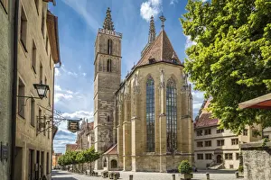 Mittelfranken Prints: City parish church St. Jakob in the old town of Rothenburg ob der Tauber