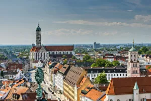 Images Dated 4th September 2017: City skyline, Augsburg, Bavaria, Germany
