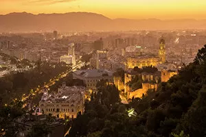 Images Dated 18th November 2022: City skyline & Cathedral, Malaga City, Andalusia, Spain