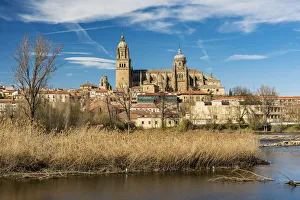 City skyline with the Cathedral, Salamanca, Castile and Leon, Spain