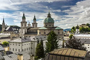 Dated Prints: City skyline with the Cathedral, Salzburg, Austria