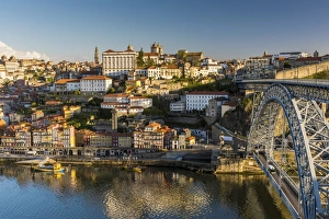 Quiet Gallery: City skyline with Douro river and Dom Luis I bridge, Porto, Portugal