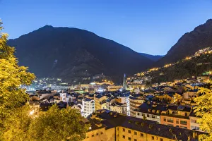 Pyrenees Prints: City skyline at dusk, Andorra La Vella, Andorra