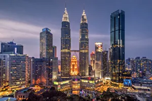 Malaysia Gallery: City skyline at dusk, Kuala Lumpur, Malaysia