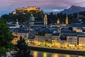 Salzburg Gallery: City skyline at dusk, Salzburg, Austria