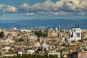 Vittoriano Prints: City skyline from Gianicolo or Janiculum hill, Rome, Lazio, Italy