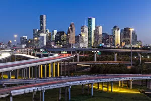 Images Dated 11th February 2014: City skyline and Interstate, Houston, Texas, USA