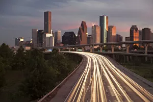 Traffic Collection: City skyline and Interstate, Houston, Texas, USA