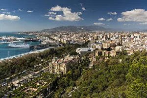 City skyline, Malaga, Andalusia, Spain