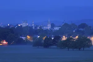 Oxfordshire Prints: City skyline of Oxford, Oxfordshire, England, UK