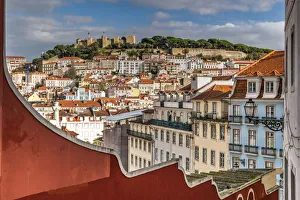 City skyline with Sao Jorge Castle, Lisbon, Portugal