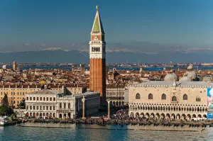 Venezia Collection: City skyline with snowy Alps behind, Venice, Veneto, Italy