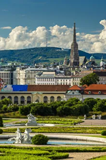 City skyline with St. Stephens Cathedral, Vienna, Austria