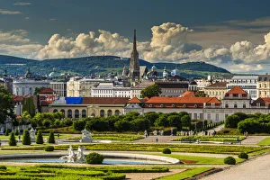 Belvedere Prints: City skyline with St. Stephens Cathedral, Vienna, Austria