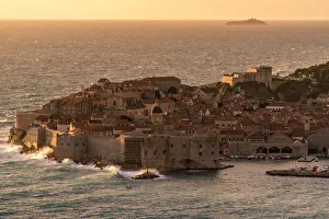 Ragusa Prints: City skyline at sunset, Dubrovnik, Croatia
