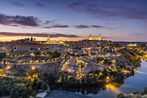 Images Dated 26th August 2021: City skyline with Tagus river, Toledo, Castile-La Mancha, Spain