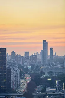 Recoleta Prints: The city skyline at twilight, Recoleta, Buenos Aires, Argentina