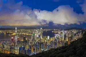 Images Dated 10th July 2017: City skyline and Victoria Harbour viewed from Victoria Peak, Hong Kong, China