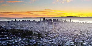 City skyline viewed from Twin Peaks, San Francisco, California, USA