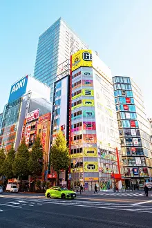 City Street Prints: City street and high rise buildings at Akihabara district, Tokyo, Japan