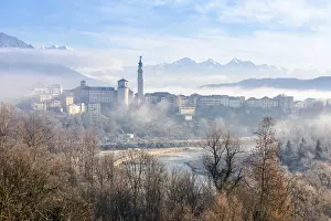 Historic Center Prints: city view of the historic center of belluno with the bell tower of the cathedral, Belluno