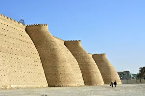Images Dated 19th December 2017: City walls. Ark fortress, Bukhara, a UNESCO World Heritage Site. Uzbekistan