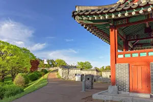 City Walls Prints: City walls and watchtower of Hwaseong Fortress (UNESCO World Heritage Site)