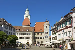 Cityhall and Minster, Ueberlingen, Lake Constance, Baden-Wuerttemberg, Germany