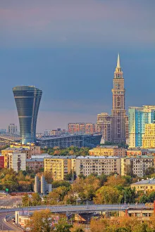 View From Above Prints: Cityscape, aerial view, modern apartment houses, Moscow, Russia