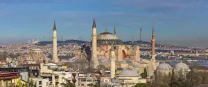 Ayasofya Prints: Cityscape with Hagia Sophia, Ayasofya, Istanbul, Turkey