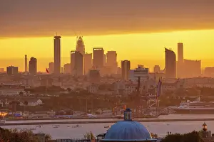 View From Above Prints: Cityscape of Istanbul at sunrise, modern architecture at Asian side, Turkey