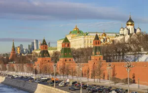 Images Dated 19th February 2019: Cityscape, Kremlin, Moskva river, Moscow, Russia
