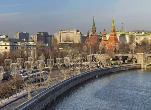 Images Dated 7th March 2019: Cityscape, Kremlin, Moskva river, Moscow, Russia