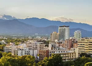 Images Dated 29th September 2017: Cityscape of Mendoza with Andes in the background, Argentina