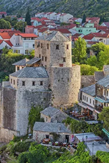 View From Above Prints: Cityscape of Mostar, Bosnia