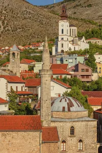 View From Above Prints: Cityscape of Mostar, Bosnia