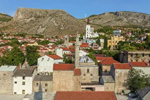 View From Above Prints: Cityscape of Mostar, Bosnia