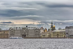 Cityscape over Neva river, Saint Petersburg, Russia