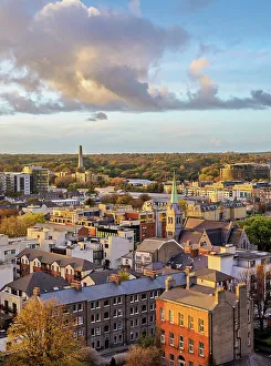 Laighin Prints: Cityscape towards Phoenix Park seen from Gravity Bar at sunset